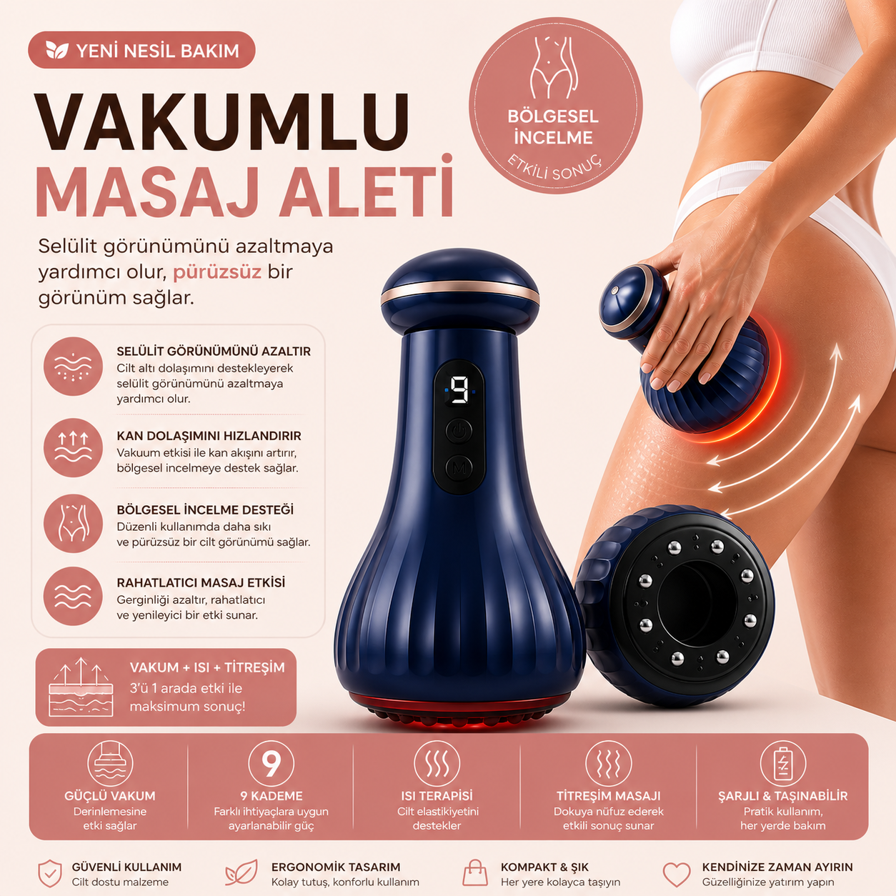 Vakumlu Selülit Giderici Masaj Aleti