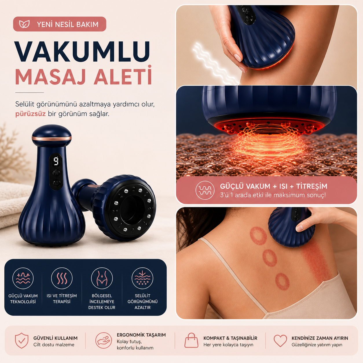 Vakumlu Selülit Giderici Masaj Aleti